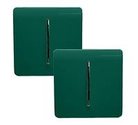 Trendi 1 Gang 2 Way Artistic Modern Glossy 10 Amp Rocker Tactile Light Switch Dark Green (2 Pack)