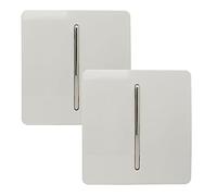 Trendi Switch 1 Gang 1 or 2 Way Ice White Rocker Light Switch 2 Pack