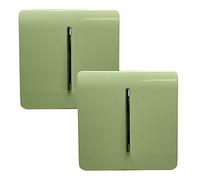 Trendi 1 Gang 2 Way Artistic Modern Glossy 10 Amp Rocker Tactile Light Switch Moss Green (2 Pack)
