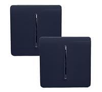 Trendi 1 Gang 2 Way Artistic Modern Glossy 10 Amp Rocker Tactile Light Switch Navy (2 Pack)