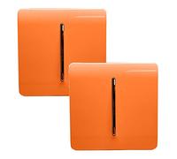 Trendi 1 Gang 2 Way Artistic Modern Glossy 10 Amp Rocker Tactile Light Switch Orange (2 Pack)
