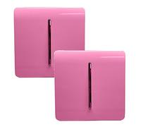 Trendi 1 Gang 2 Way Artistic Modern Glossy 10 Amp Rocker Tactile Light Switch Pink (2 Pack)