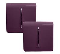 Trendi 1 Gang 2 Way Artistic Modern Glossy 10 Amp Rocker Tactile Light Switch Plum (2 Pack)