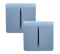 Trendi 1 Gang 2 Way Artistic Modern Glossy 10 Amp Rocker Tactile Light Switch Sky (2 Pack)
