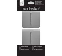 Trendi 1 Gang 2 Way Artistic Modern Glossy 10 Amp Rocker Tactile Light Switch Light Grey (2 Pack)