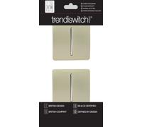 Trendi Switch 1 Gang 1 or 2 Way Champagne Gold Rocker Light Switch 2 Pack