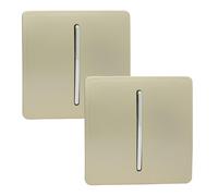 Trendi 1 Gang 2 Way Glossy 10 Amp Rocker Light Switch Champagne Gold (2 Pack)