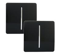 Trendi 1 Gang 2 Way Glossy 10 Amp Rocker Light Switch Piano Black (2 Pack)