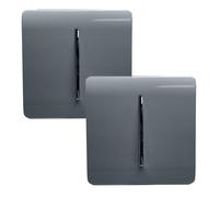 Trendi 1 Gang 2 Way Artistic Modern Glossy 10 Amp Rocker Tactile Light Switch Warm Grey (2 Pack)