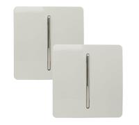 Trendi Switch 1 Gang 1 or 2 Way Ice White Rocker Light Switch 2 Pack