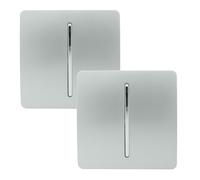 Trendi Switch 1 Gang 1 or 2 Way Platinum Silver Rocker Light Switch 2 Pack