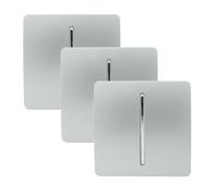 Trendi Switch 1 Gang 1 or 2 Way Platinum Silver Rocker Light Switch 3 Pack