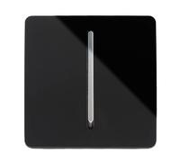 Trendi 1 Gang 3 Way Intermediate 240V Screwless Raised Front Plate Plastic Artistic Modern Glossy 10 Amp Chrome Rocker Single Electrical Wall Light Switch Piano Black - ART-SS9BK