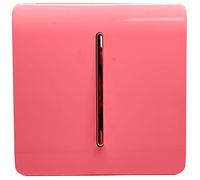 Trendi 1 Gang 3 Way Intermediate 240V Screwless Raised Front Plate Plastic Artistic Modern Glossy 10 Amp Chrome Rocker Single Electrical Wall Light Switch Strawberry Red - ART-SS9SB