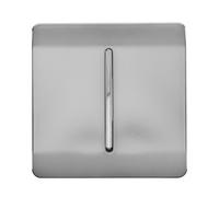 Trendi Switch 1 Gang Intermediate Rocker Light Switch in Brushed Steel