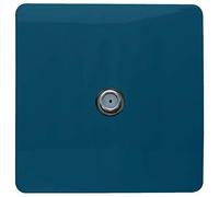 Trendi 1 Gang Artistic Modern Glossy Screwless Television Satellite Socket Midnight Blue