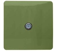 Trendi 1 Gang Artistic Modern Glossy Screwless Television Satellite Socket Moss Green