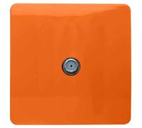 Trendi 1 Gang Artistic Modern Glossy Screwless Television Satellite Socket Orange