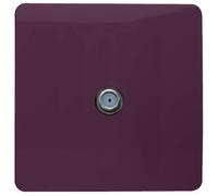 Trendi 1 Gang Artistic Modern Glossy Screwless Television Satellite Socket Plum