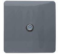Trendi 1 Gang Artistic Modern Glossy Screwless Television Satellite Socket Warm Grey