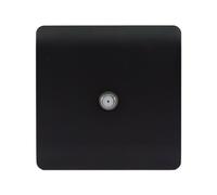 Trendi 1 Gang Screwless Television Satellite Socket in Matt Black