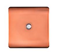 Trendi 1 Gang Screwless Television Satellite Socket in Copper
