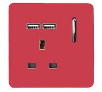 Trendi 1 Gang 13 Amp 2 x 2.1mA USB Switched Plug Socket