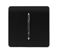 Trendi Switch Fan Isolator 10A Triple Pole Chrome Rocker Switch in Matt Black