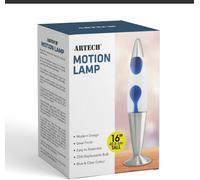 Trendi 16 Inch Motion Lava Lamp Aluminium Base Relaxation Mood Light Blue Wax Clear Liquid