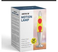 Trendi 16 Inch Motion Lava Lamp Aluminium Base Relaxation Mood Light Red Wax Yellow Liquid