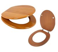 Trendi 18 Inch Mdf Universal Oval Toilet Seat, Stainless Steel Hinges, Eco-Friendly, Adjustable Seat (Antique Pine)