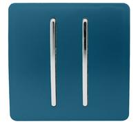 Trendi 2 Gang 2 Way 10 Amp Rocker Chrome Light Switch