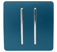 Trendi 2 Gang (2 Way & Intermediate) Glossy 10 Amp Rocker Light Switch Midnight Blue