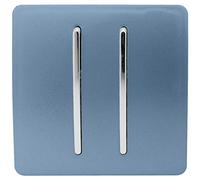 Trendi 2 Gang 3 Way Intermediate Artistic Modern Glossy 10 Amp Rocker Light Switch
