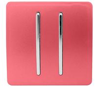 Trendi 2 Gang 3 Way Intermediate Artistic Modern Glossy 10 Amp Rocker Light Switch