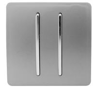 Trendi 2 Gang 3 Way Intermediate Artistic Modern Glossy 10 Amp Rocker Light Switch