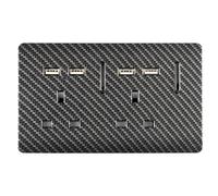 Trendi Switch 2 Gang 4 Port USB 2100mA Modern Designer Plug Socket in Carbon Fibre