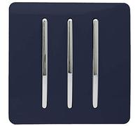 Trendi 3 Gang 1 Way Artistic Modern Glossy 10 Amp Rocker Tactile Light Switch