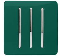 Trendi 3 Gang 1 Way Artistic Modern Glossy 10 Amp Rocker Tactile Light Switch