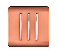 Trendi Artistic Modern 3 Gang 2 Way 10 Amp Rocker Light Switch Copper
