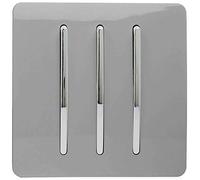 Trendi 3 Gang 2 Way 10 Amp Rocker Chrome Light Switch
