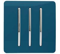 Trendi 3 Gang 2 Way 10 Amp Rocker Chrome Light Switch
