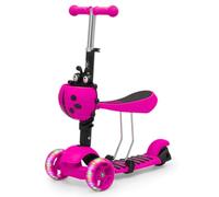 Trendi® 3-in-1 Kids Scooter for Ages 2-6 with LED Light-Up Wheels - Adjustable Handlebar & Removable Seat | 3-Wheel Kick Scooter for Toddlers & Children (Pink)