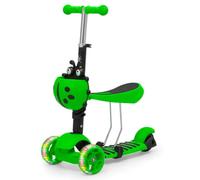 Trendi® 3-in-1 Kids Scooter with LED Light-Up Wheels - Adjustable Handlebar & Removable Seat | 3-Wheel Kick Scooter for Toddlers & Children 3+ (Green)
