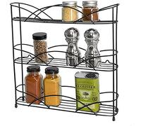 Trendi 3 Tier Herb & Spice Rack Organiser | Free Standing Non-Slip Modern Design | Universal Design | Kitchen & Pantry Storage Solution (Black)