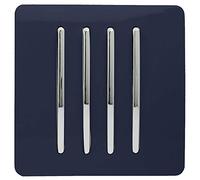 Trendi 4 Gang 1 Way Artistic Modern Glossy 10 Amp Rocker Tactile Light Switch Navy