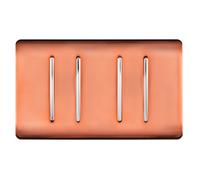 Trendi 4 Gang (2 Way & 1x Intermediate) Glossy 10 Amp Rocker Light Switch Copper