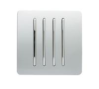 Trendi Switch 4 Gang 2 Way 10 Amp Rocker Light Switch in Screwless Silver