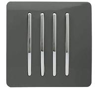 Trendi 4 Gang 2 Way Artistic Modern Glossy 10 Amp Rocker Tactile Light Switch