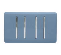 Trendi 4 Gang (2 Way & 3xIntermediate) Glossy 10 Amp Rocker Light Switch Sky